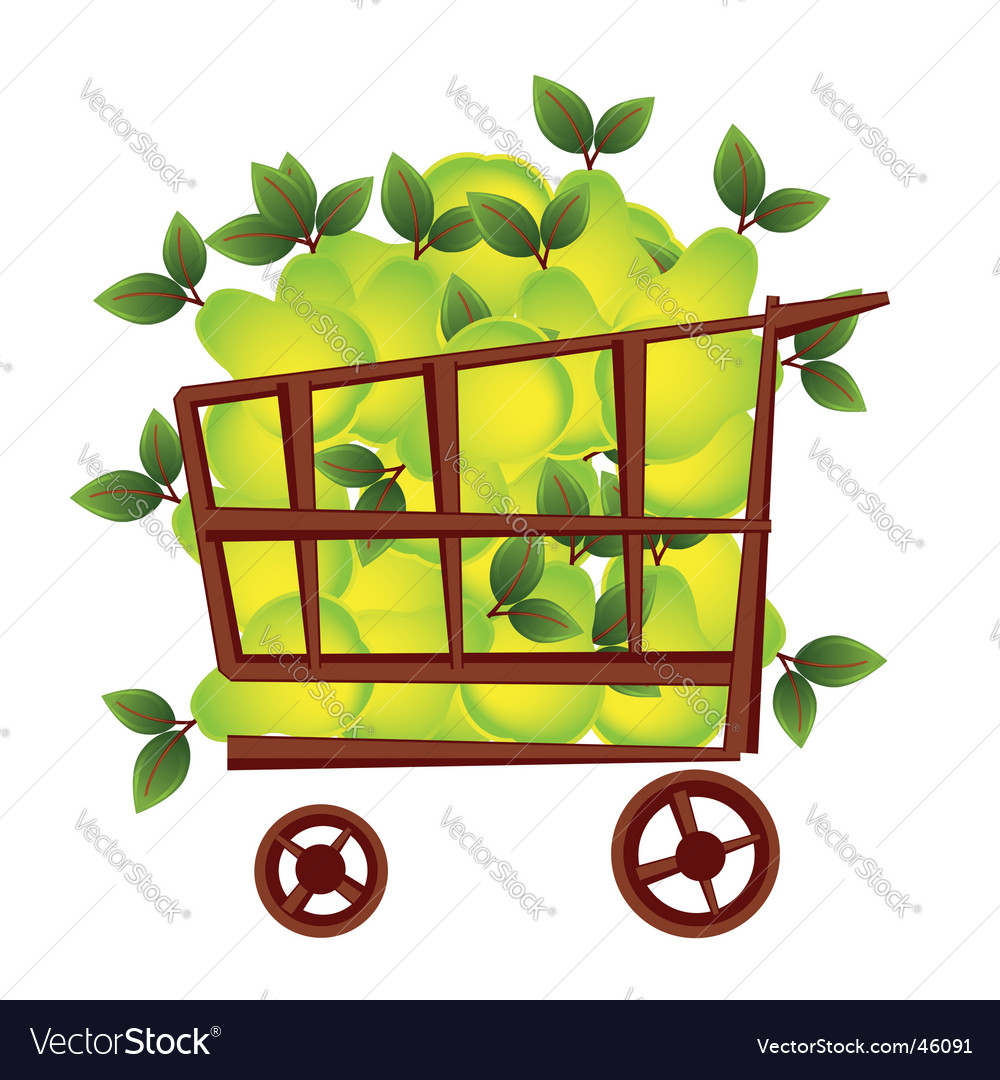 Shopping basket with fruits