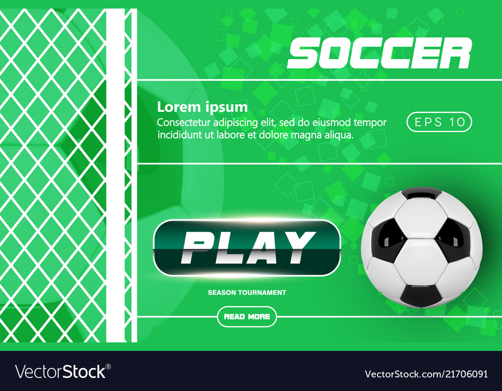 Soccer green poster design football ball