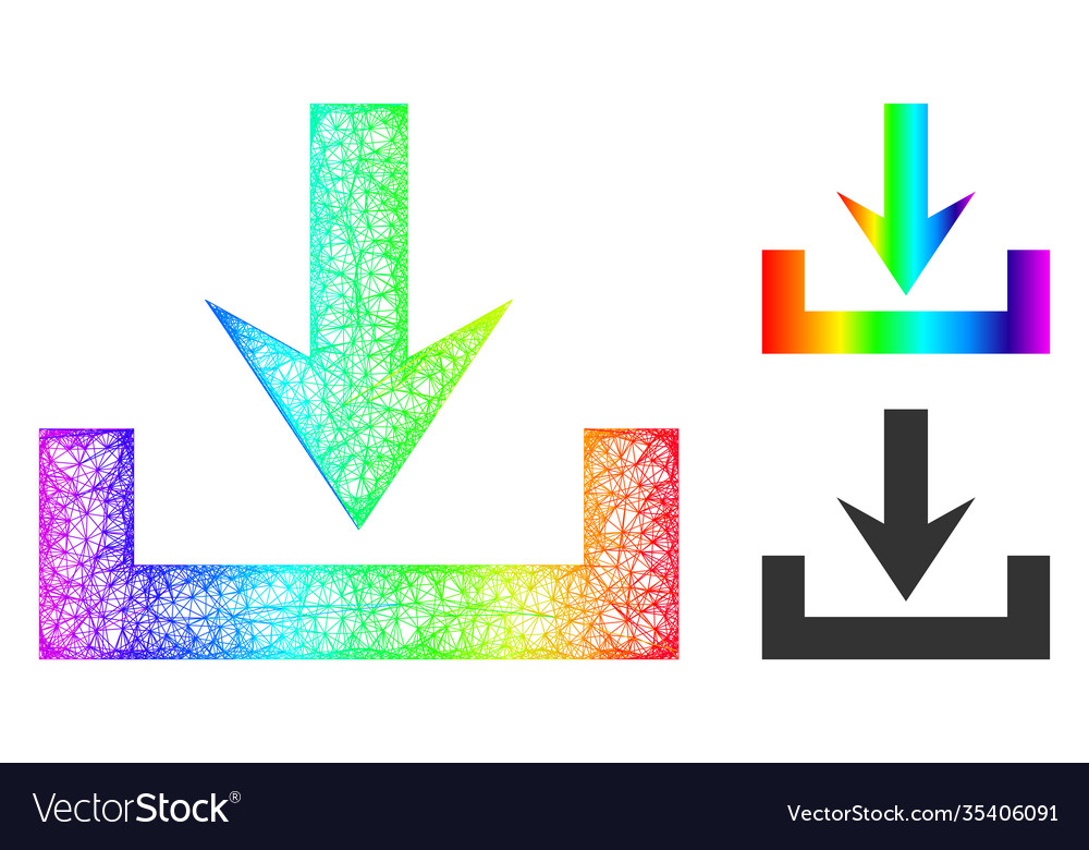 Spectrum linear gradient downloads icon vector image Spectrum linear gradient downloads icon