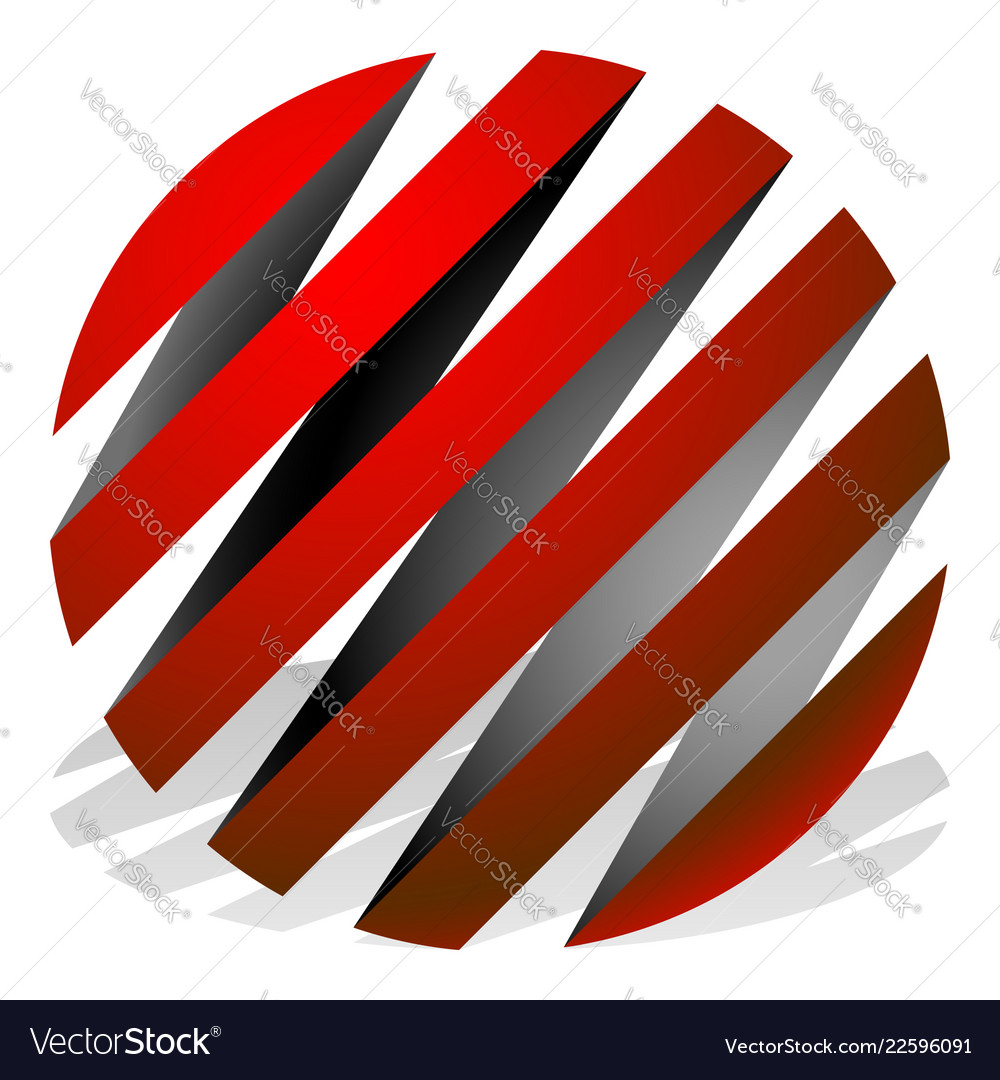 Striped 3d spheres orbs sphere icons abstract Vector Image