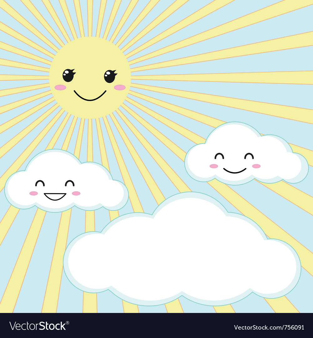 Sun and clouds Royalty Free Vector Image - VectorStock