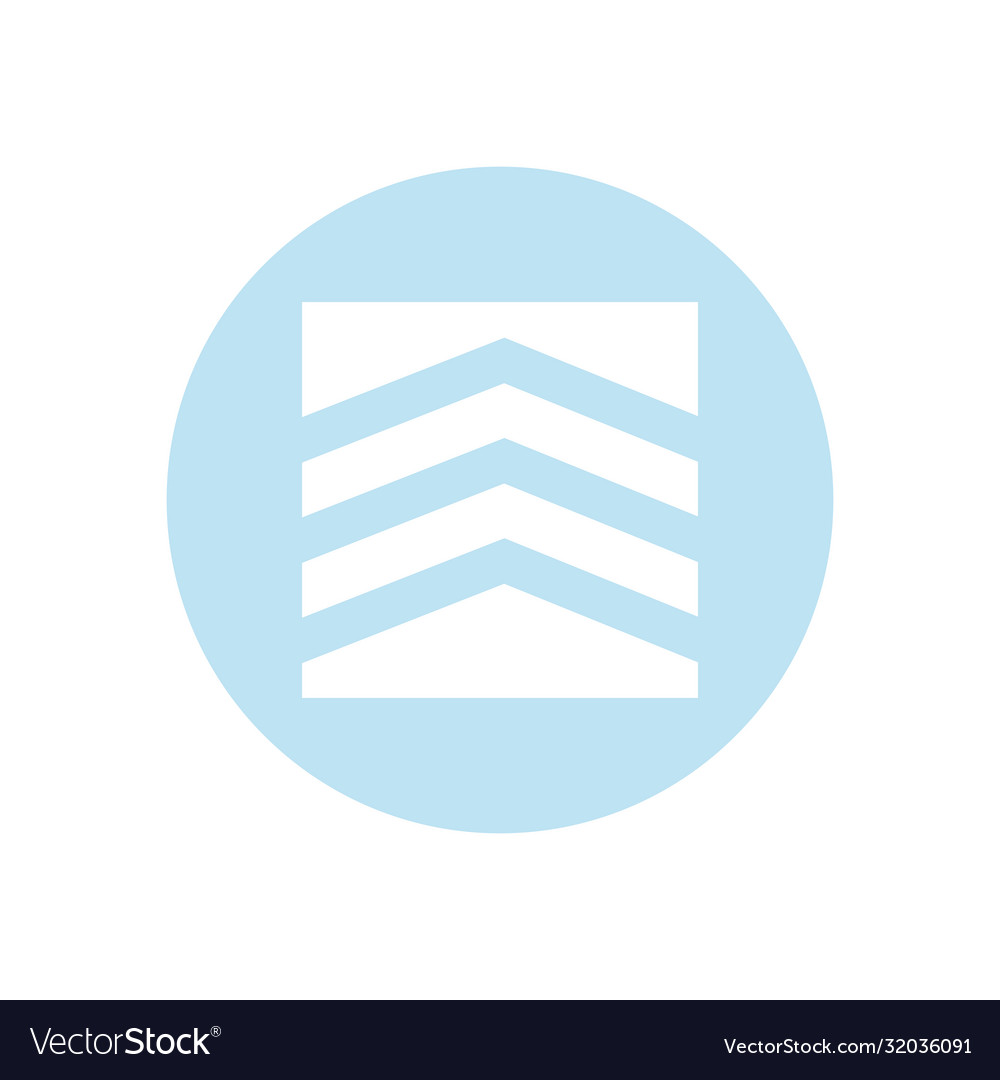 Up arrow or above direction block style icon