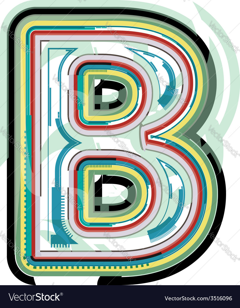 Abstract colorful letter b Royalty Free Vector Image