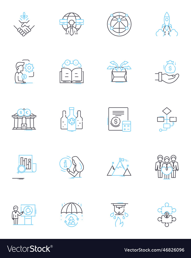 Digital currency linear icons set bitcoin vector image Digital currency linear icons set bitcoin