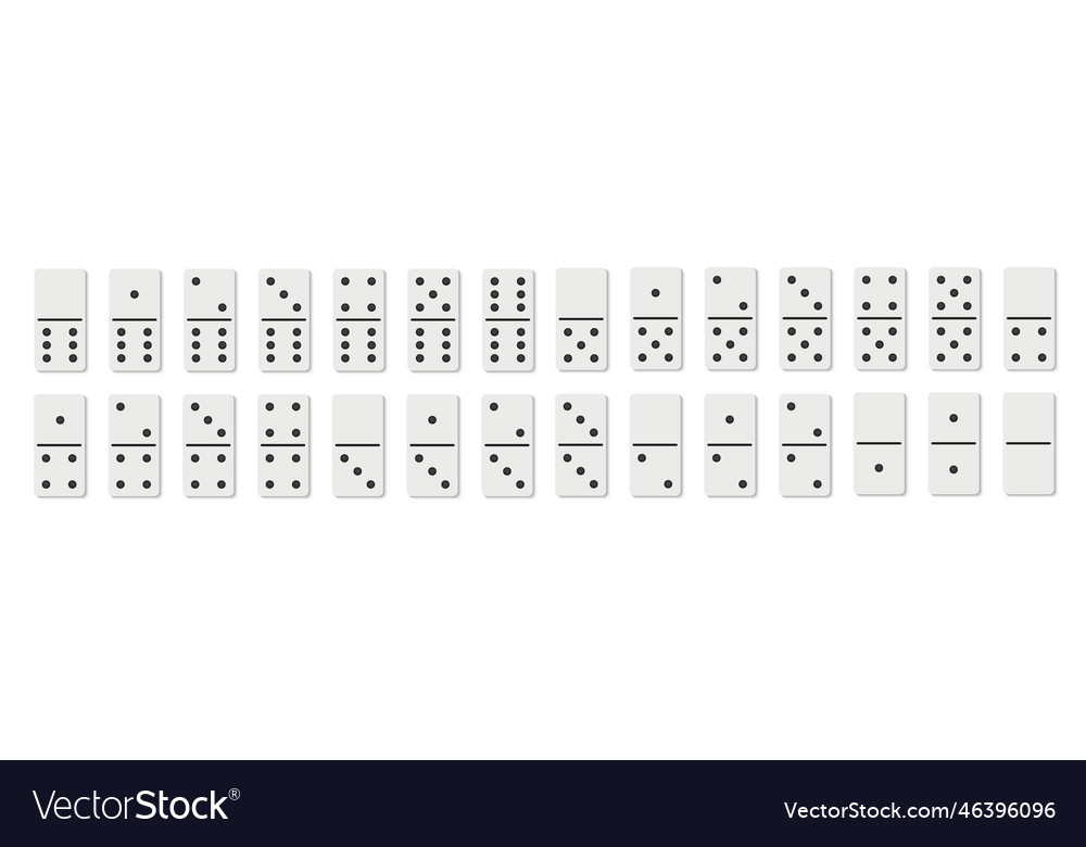 Domino set piece game board flat icon Royalty Free Vector
