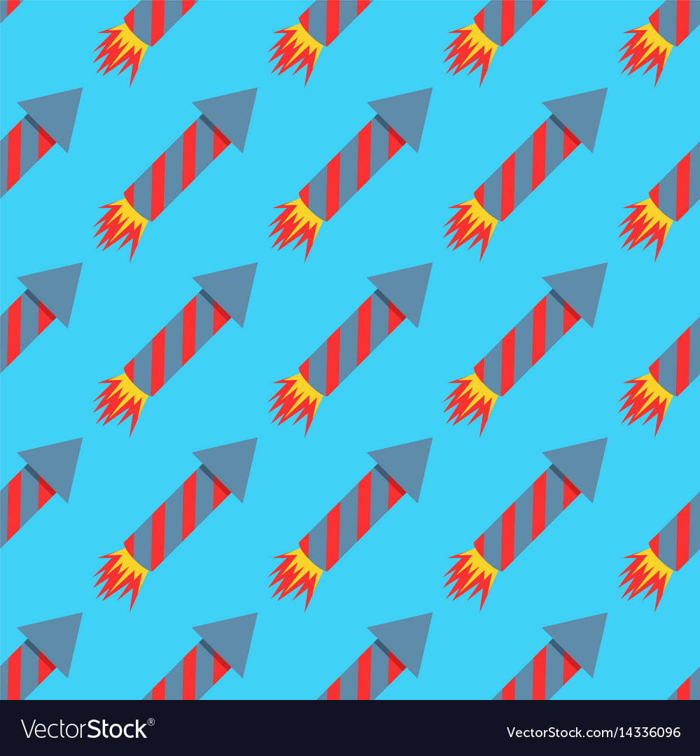 Fireworks rocket seamless pattern