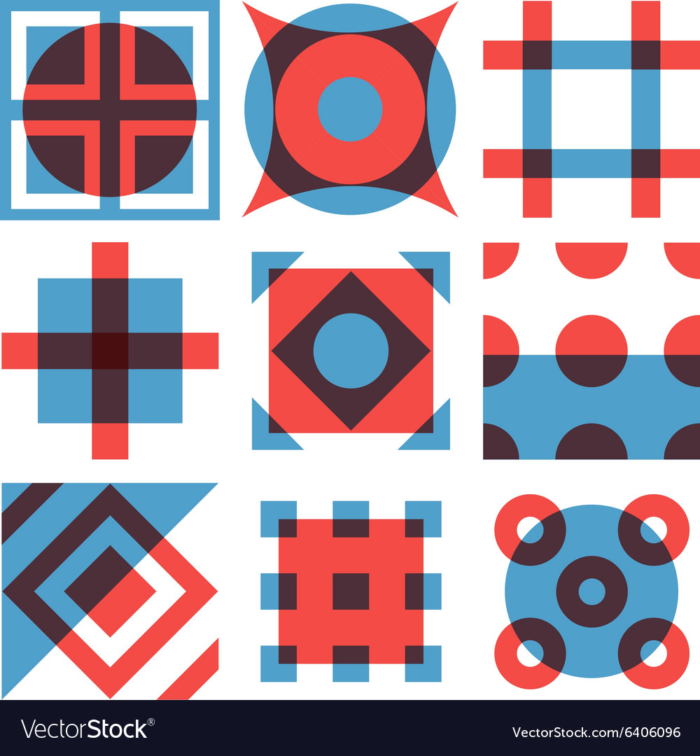 Geometric Shapes Patterns Set Royalty Free Vector Image