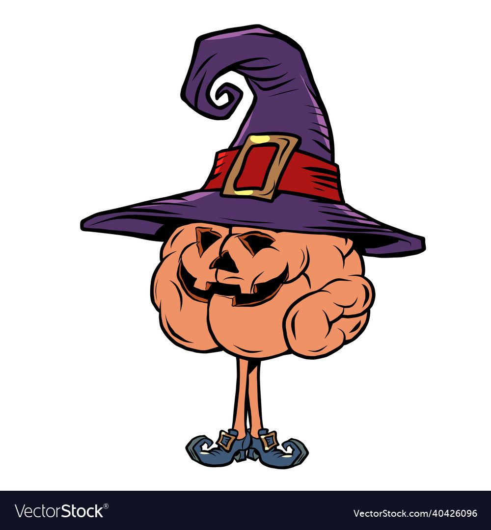 Halloween pumpkin holiday human brain character