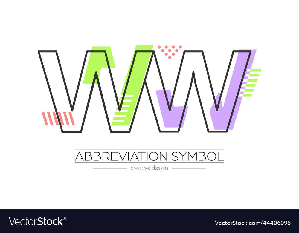 Letters w and merging of two initials vector image Letters w and merging of two initials