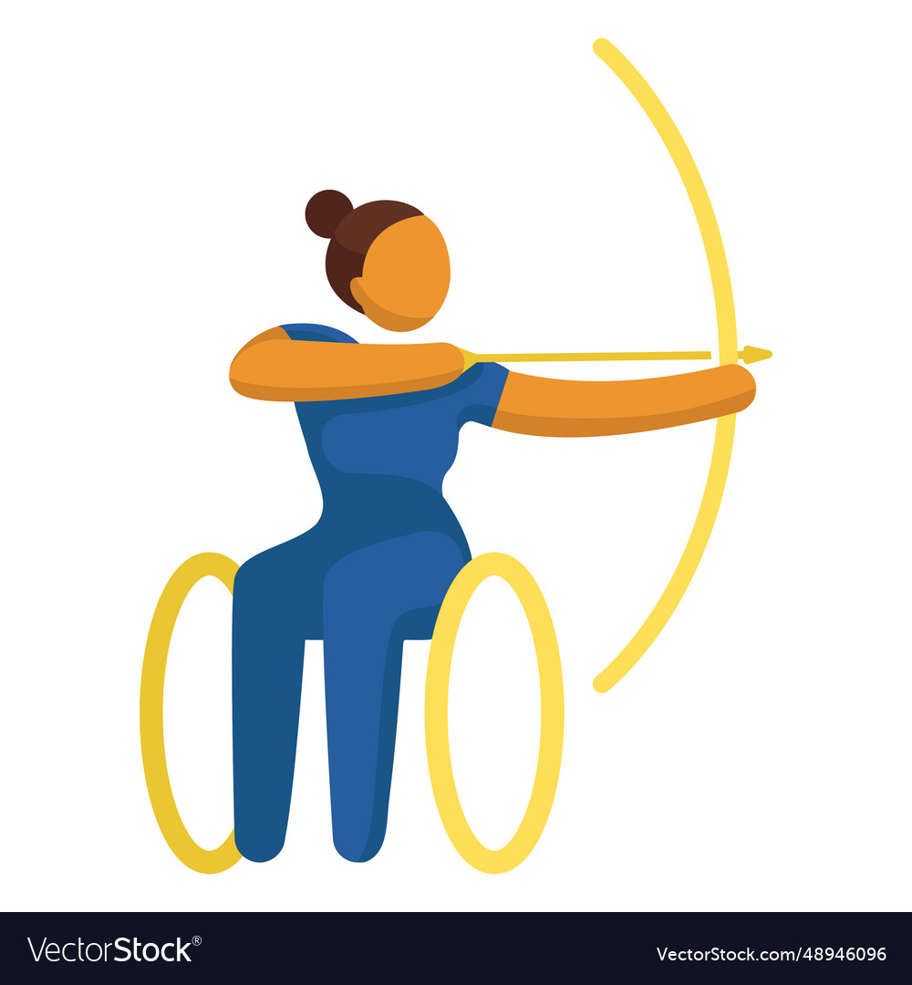 Paralympic sport pictogram archery flat vector image Paralympic sport pictogram archery flat