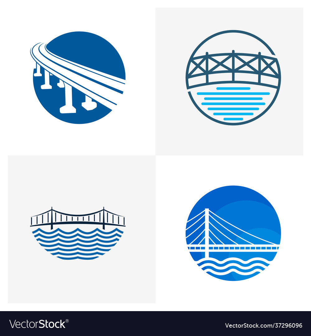 Set bridge logo design creative Royalty Free Vector Image