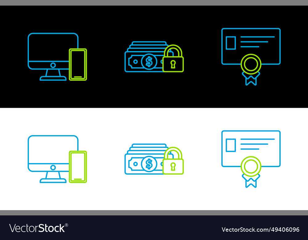Set line certificate template computer monitor