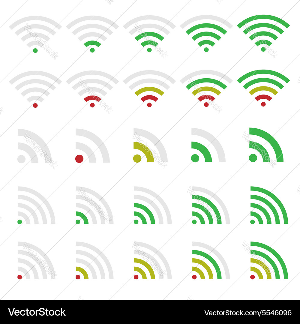 Wireless Network Icons Royalty Free Vector Image