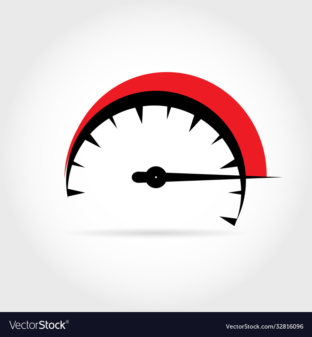 With a symbolic image speedometer and red