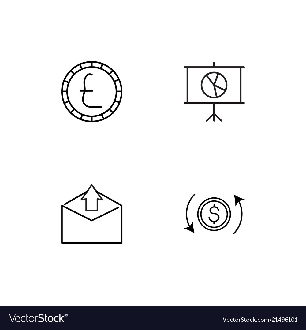Banking linear icons set simple outline