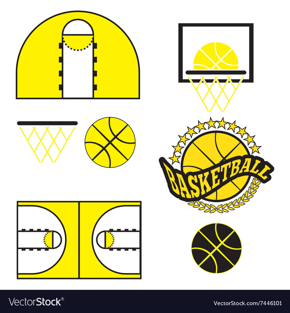 Basketball game objects icons