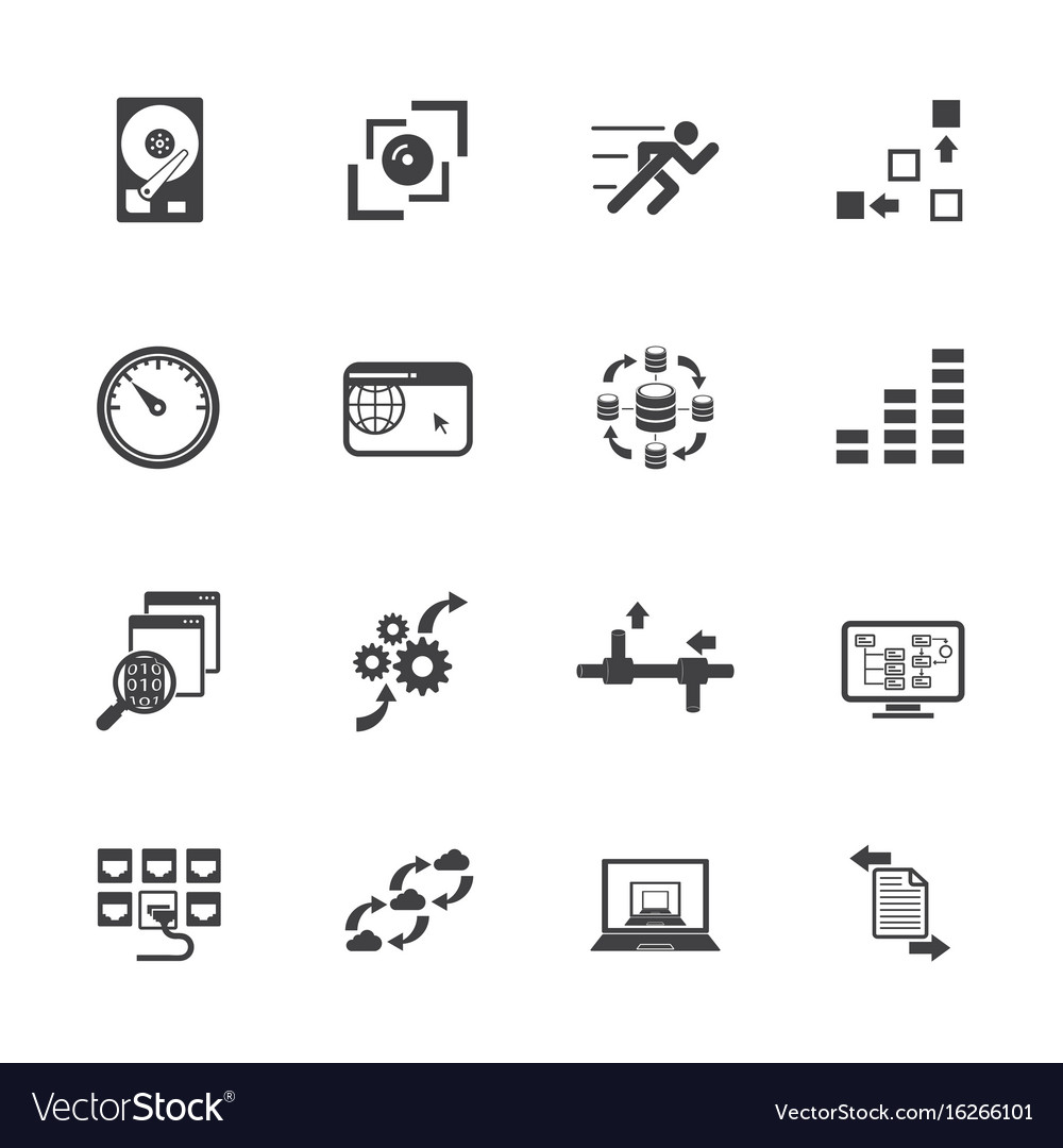 Big data concept icons set