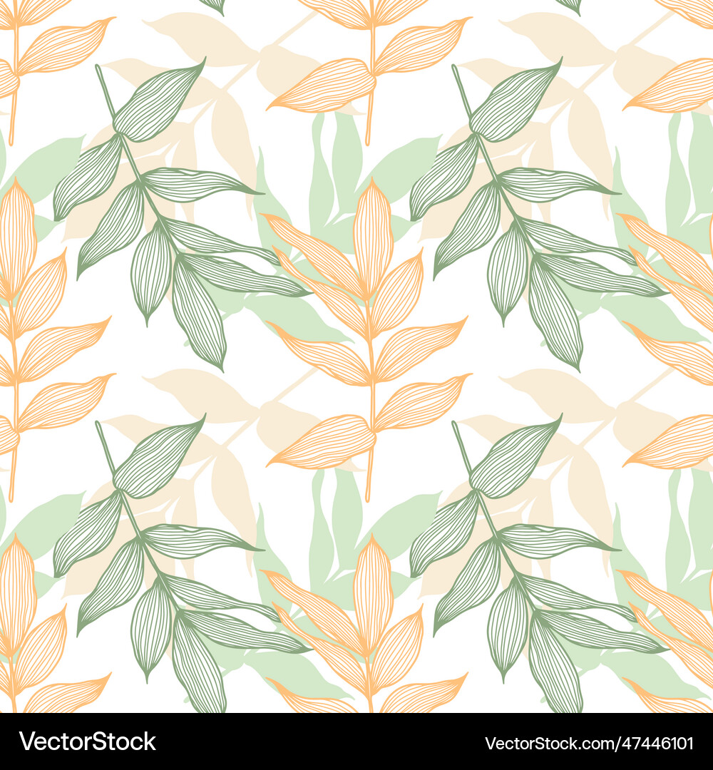 Botanical seamless pattern with branches Vector Image