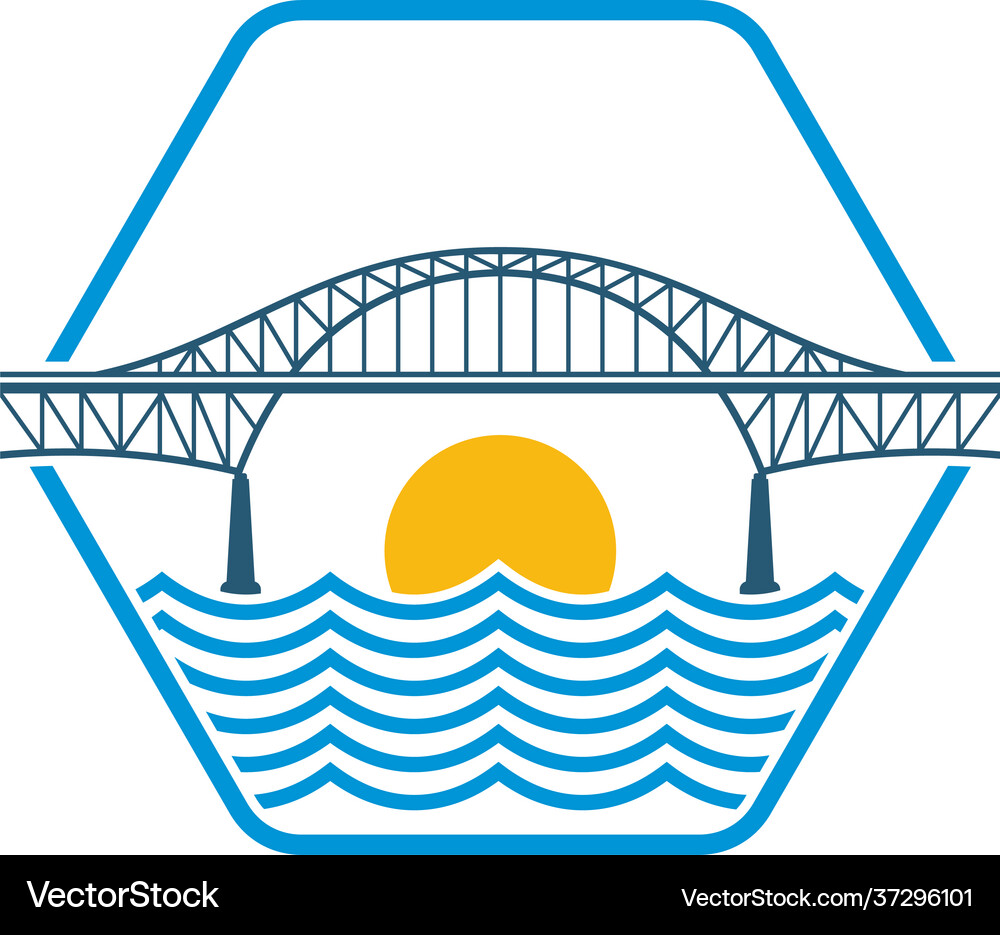 Bridge logo design creative Royalty Free Vector Image
