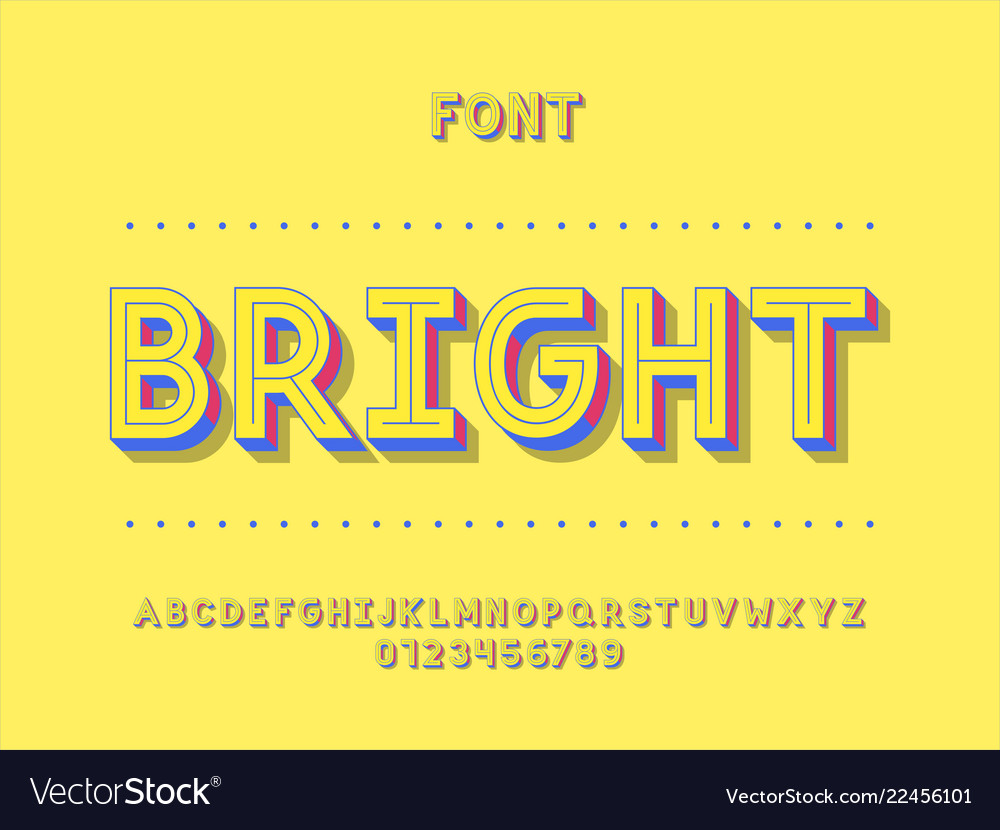 Bright font alphabet letters