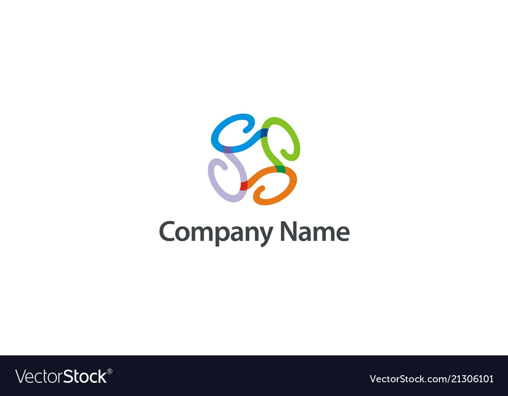Connect unusual art circle colored logo Royalty Free Vector
