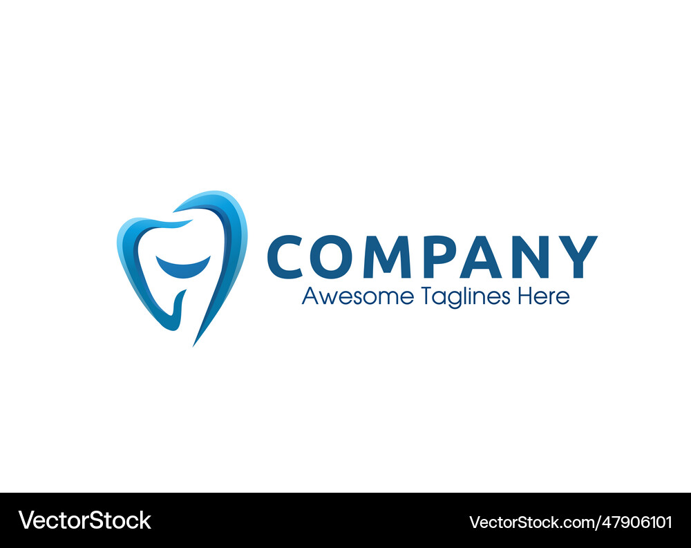 Creative smile dental clinic logo Royalty Free Vector Image