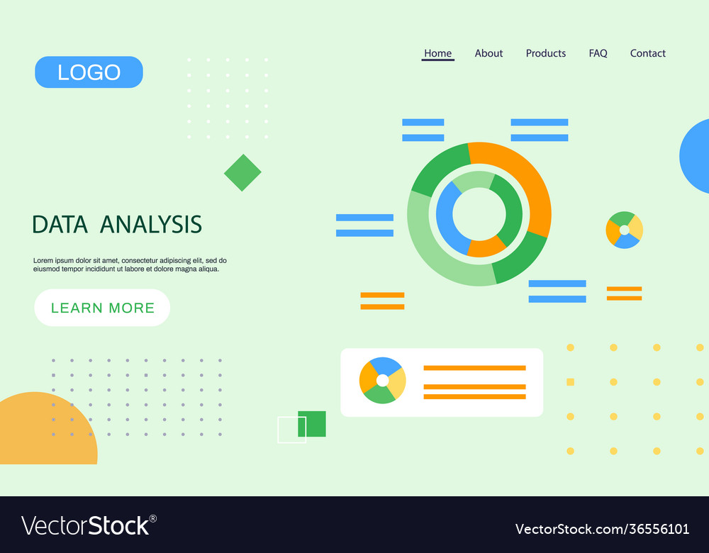 Data Analysis Landing Page Template Research Vector Image 4657