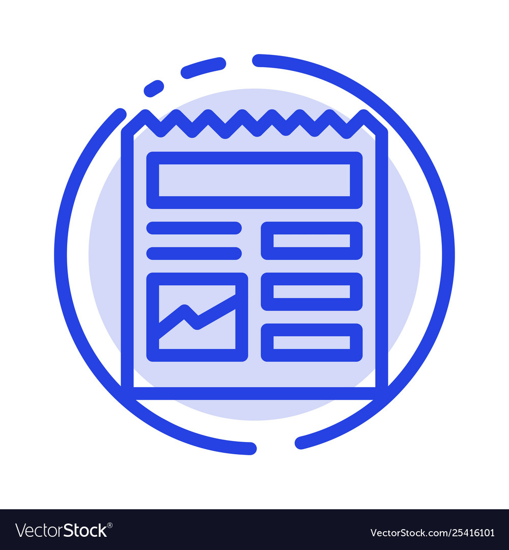 Document basic ui picture blue dotted line Vector Image Document basic ui picture blue dotted line