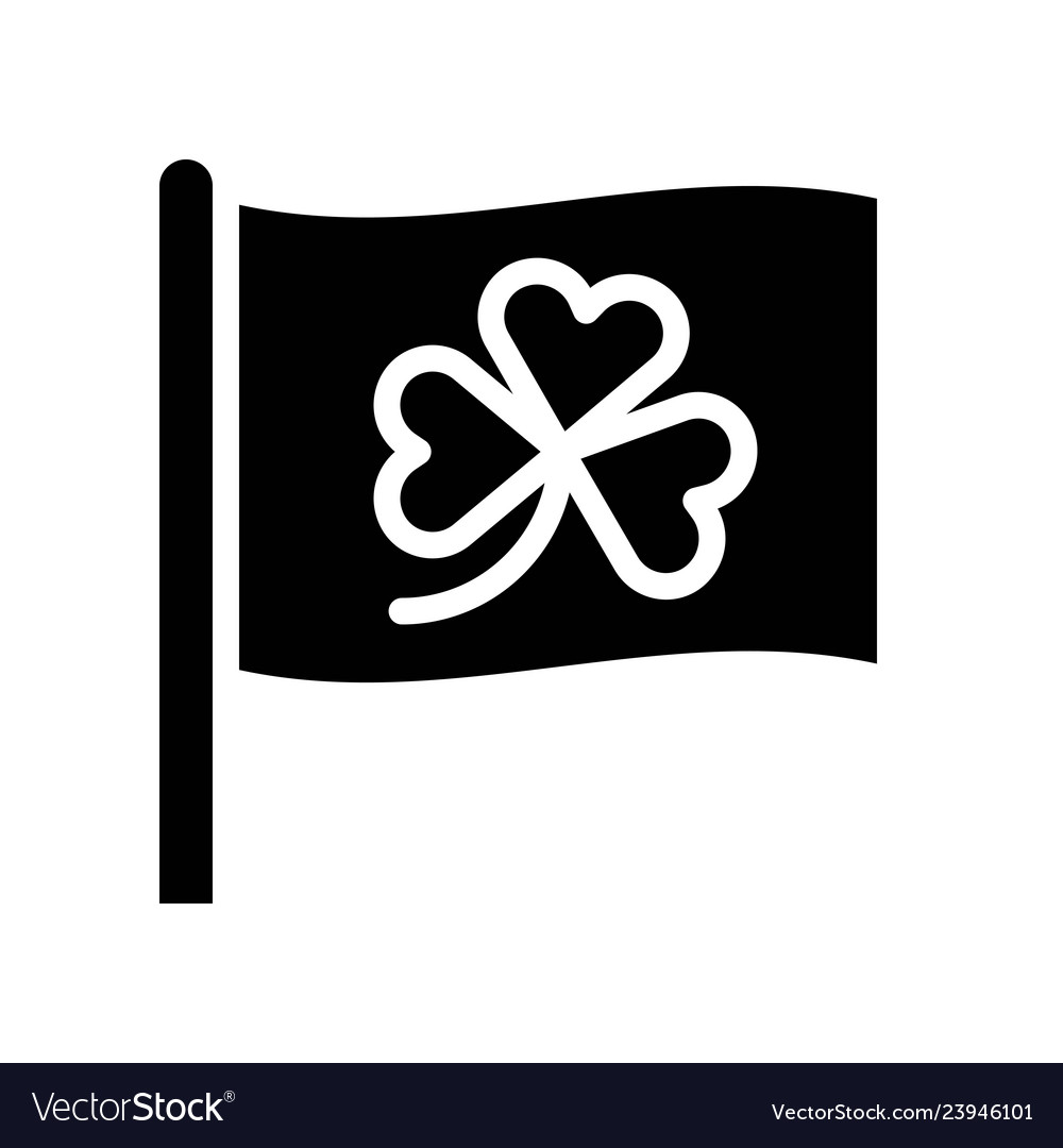 Flag feast of saint patrick line icon