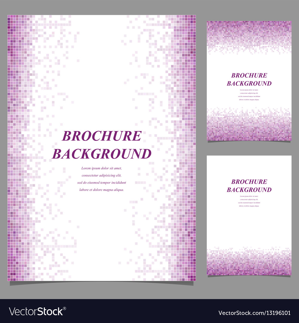 Geometric square pixel pattern page template set