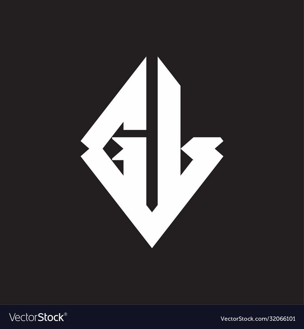 Gl logo monogram with sharp square design template Vector Image Gl logo monogram with sharp square design template