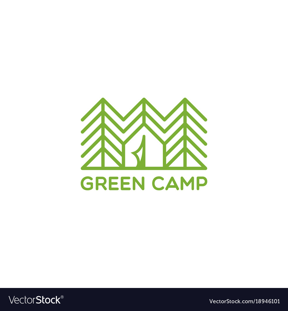 Green Camp Outline Logo