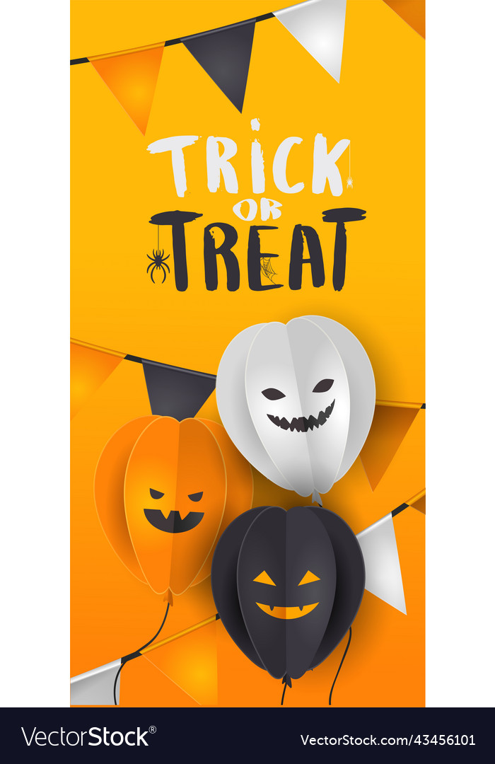 Happy halloween banner design template with paper vector image Happy halloween banner design template with paper