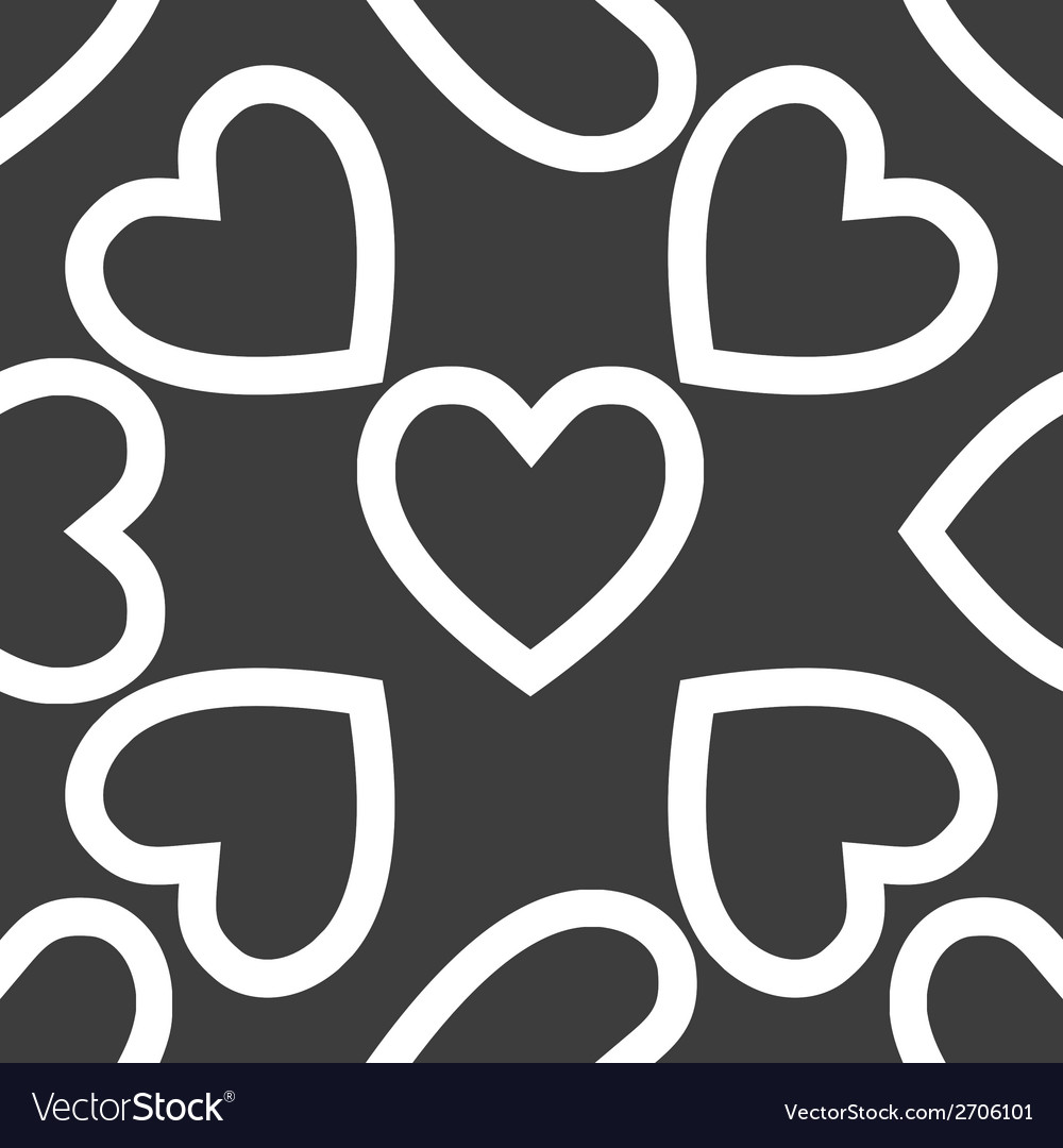 Heart web icon flat design seamless pattern