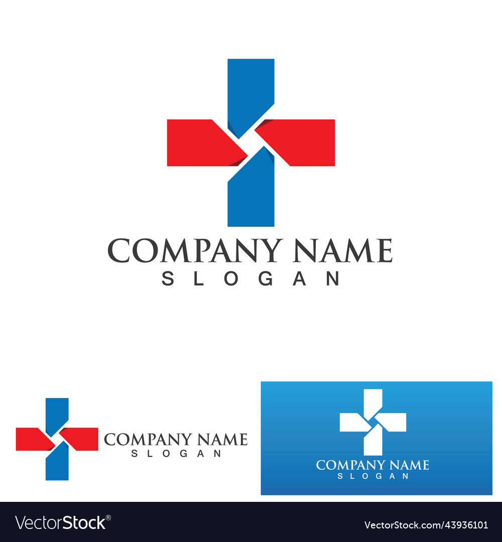 Hospital logo and symbol Royalty Free Vector Image