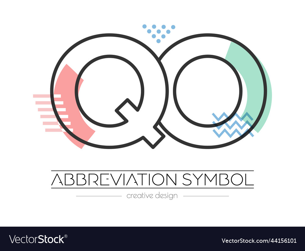 Letters q and o merging of two initials vector image Letters q and o merging of two initials