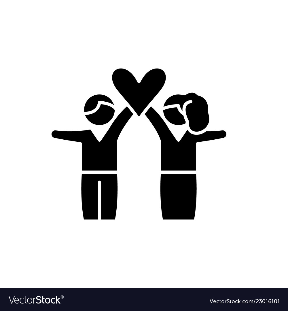 Lovers black icon sign on isolated