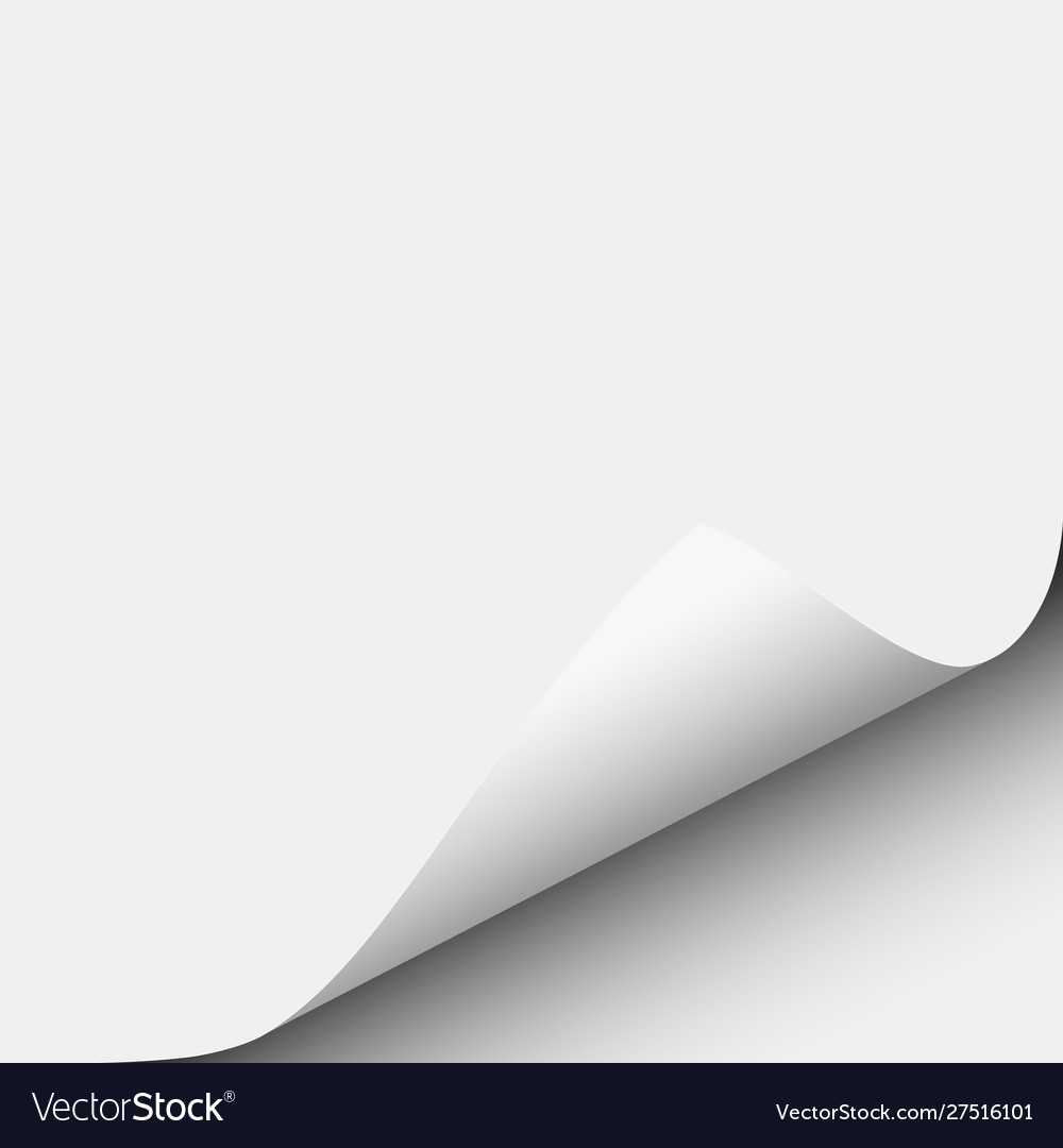 Lower right curl corner transparent sheet vector image Lower right curl corner transparent sheet
