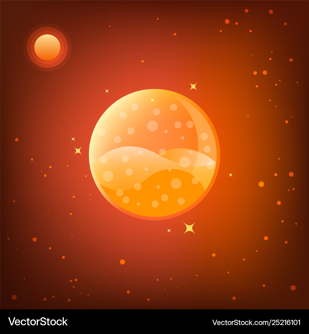 Mars planet in solar system Royalty Free Vector Image