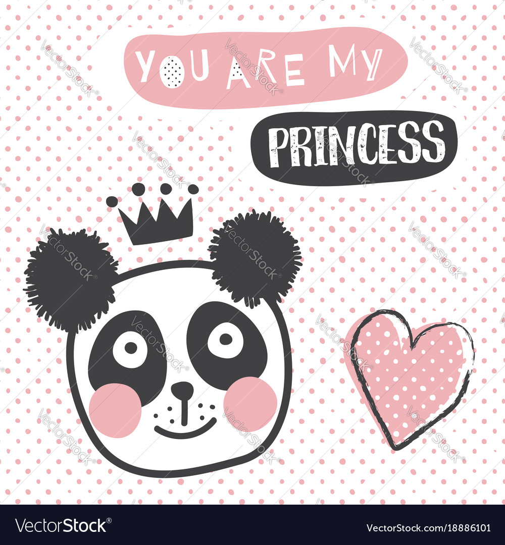 Panda Princess Royalty Free Vector Image Vectorstock