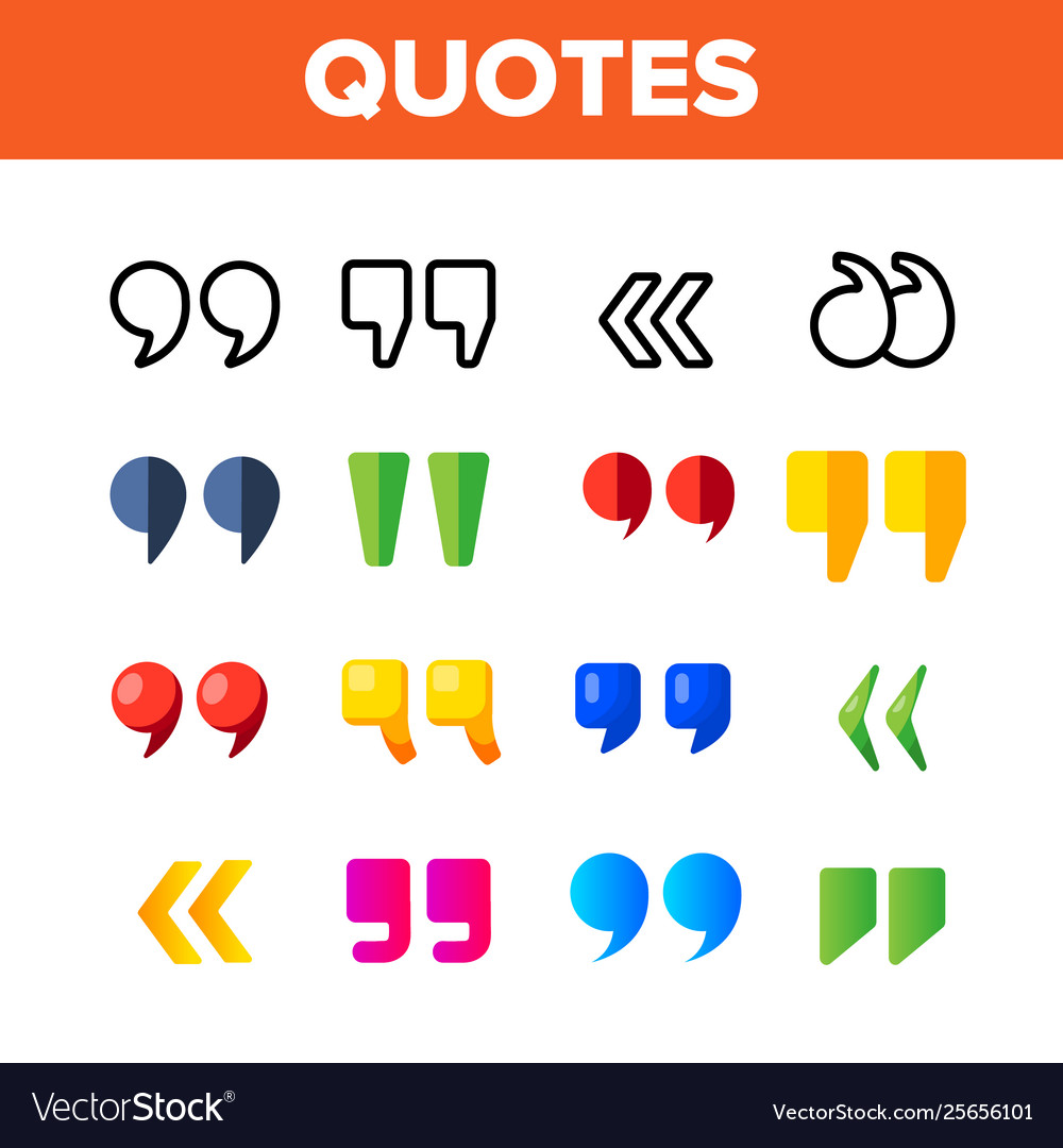 Quotation Marks Color Icons