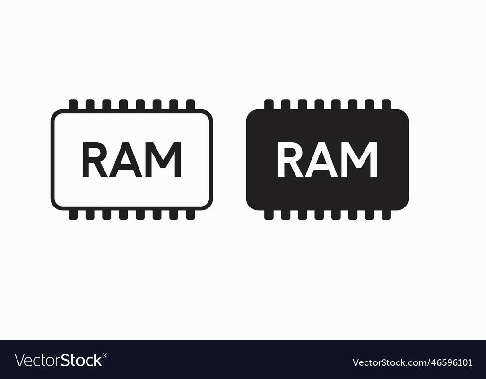 Ram memory icon set vector image Ram memory icon set