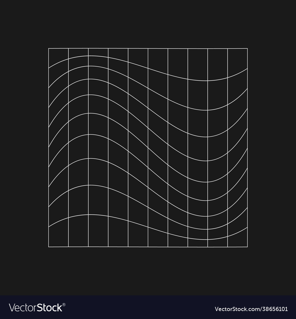 Retrofuturistic cyberpunk distorted grid cyber vector image Retrofuturistic cyberpunk distorted grid cyber