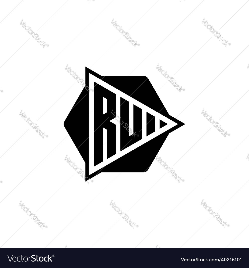 Ru logo monogram triangle play button