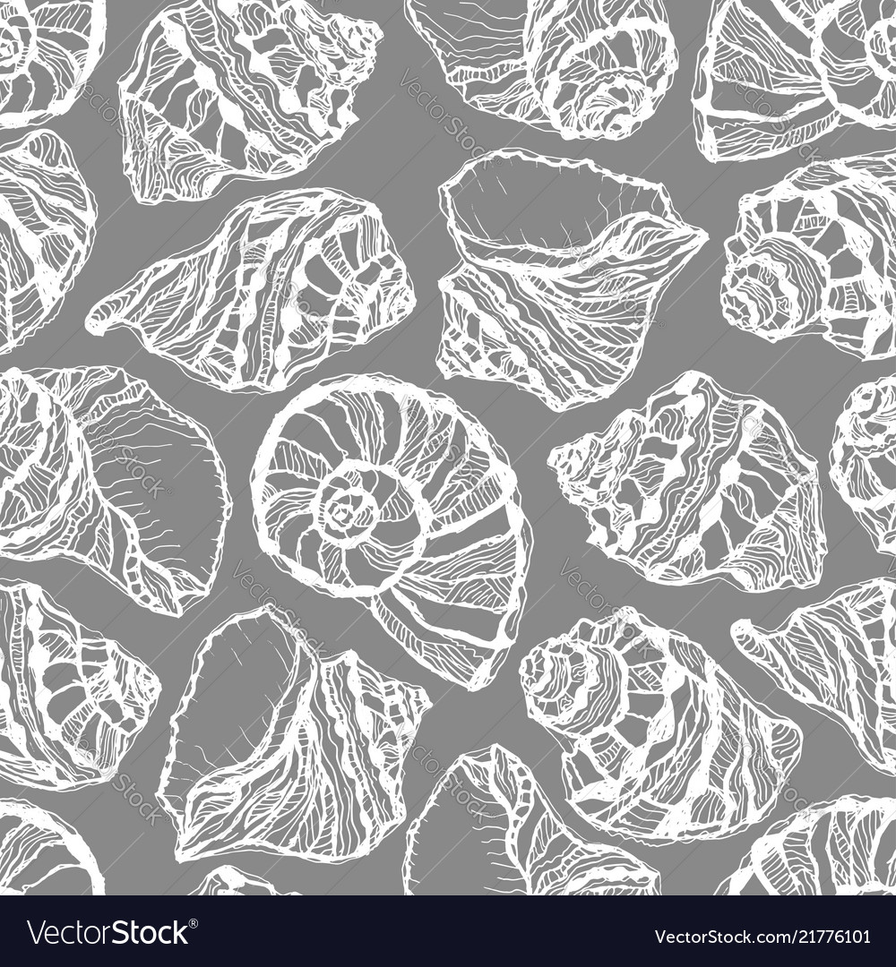 Seamless pattern from white seashell