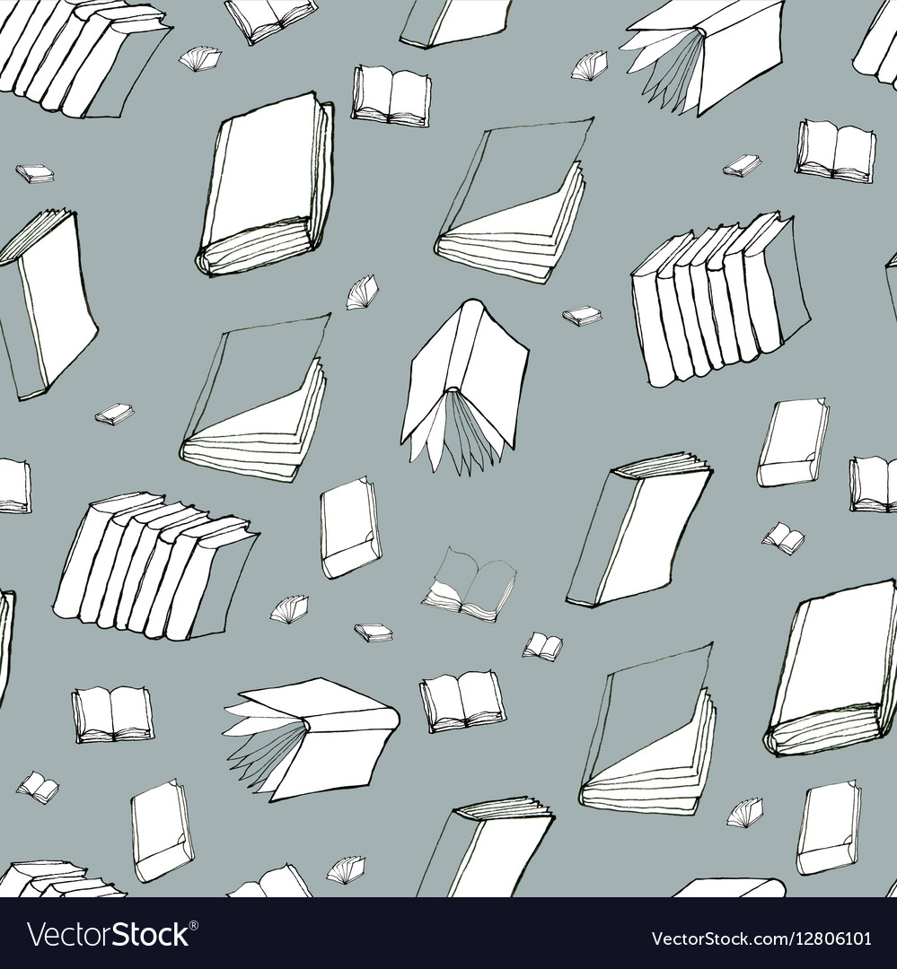 Seamless pattern with books