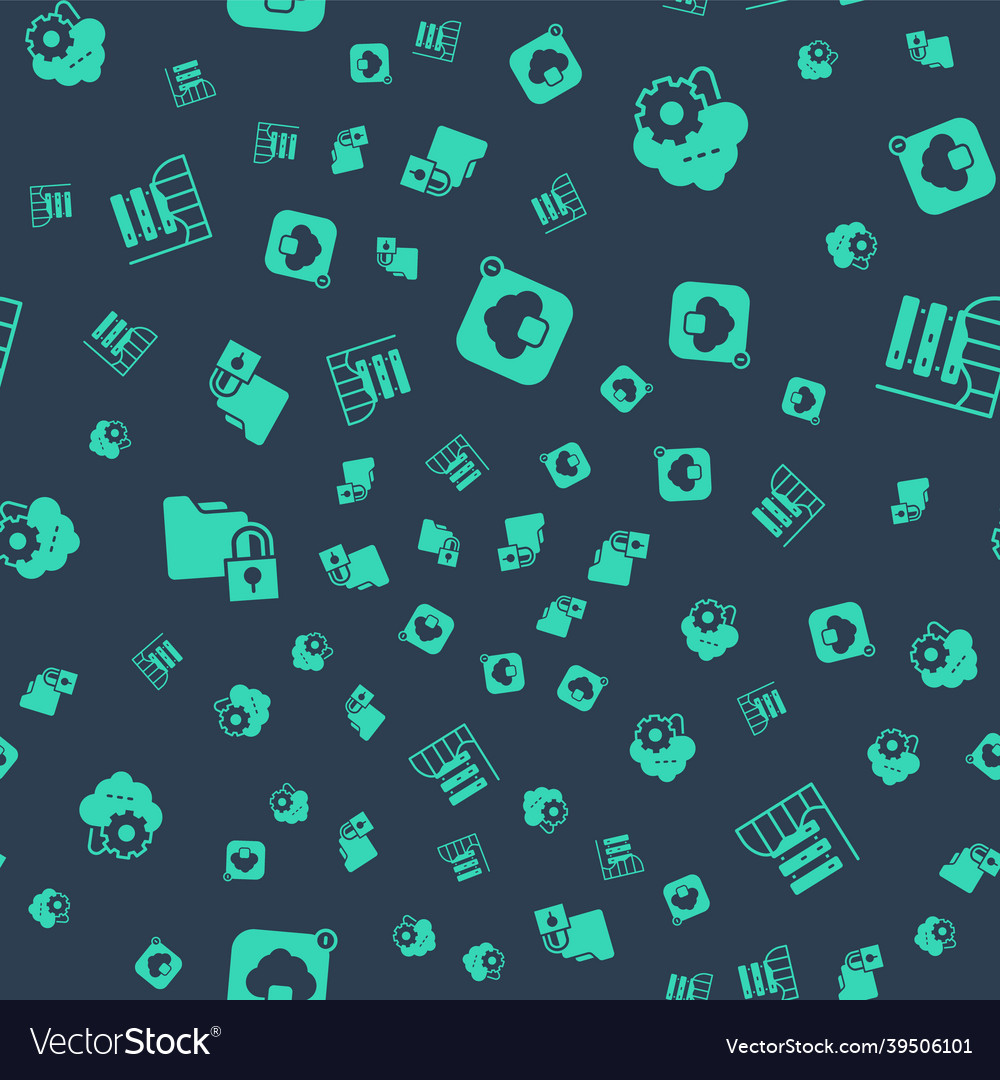 Set cloud technology data transfer folder vector image Set cloud technology data transfer folder