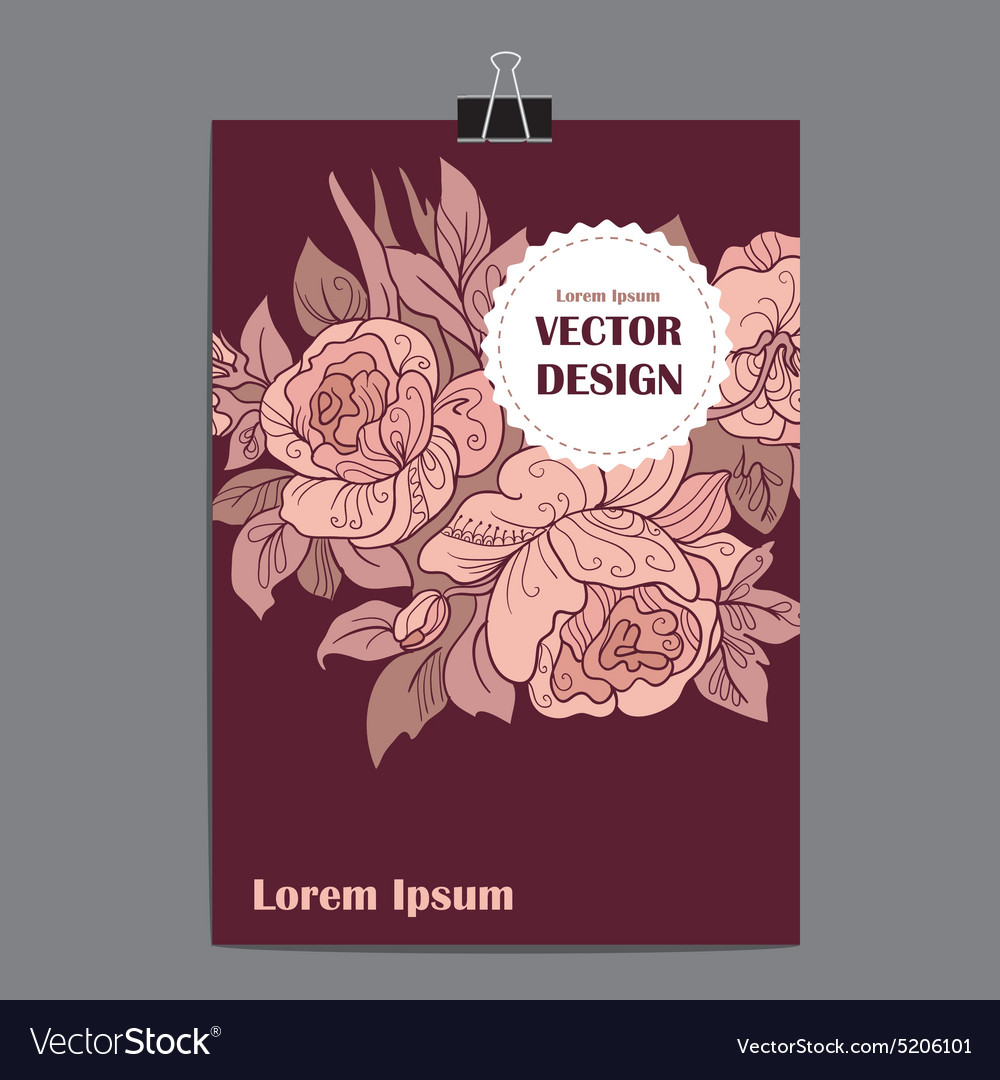 Template poster with abstract floral background Vector Image