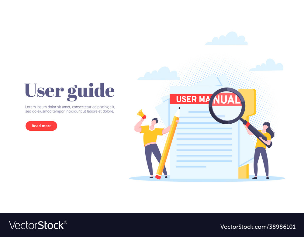 User manual guide book flat style design