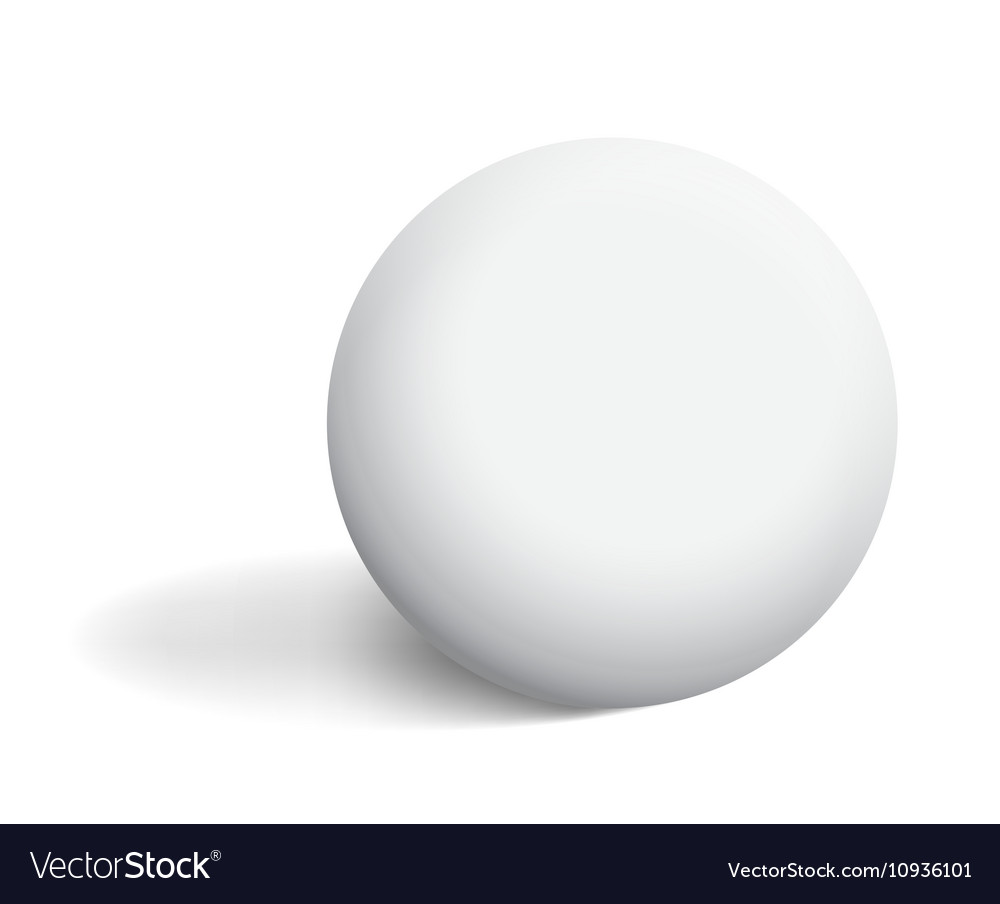 White ball with shadow eps 10 Royalty Free Vector Image